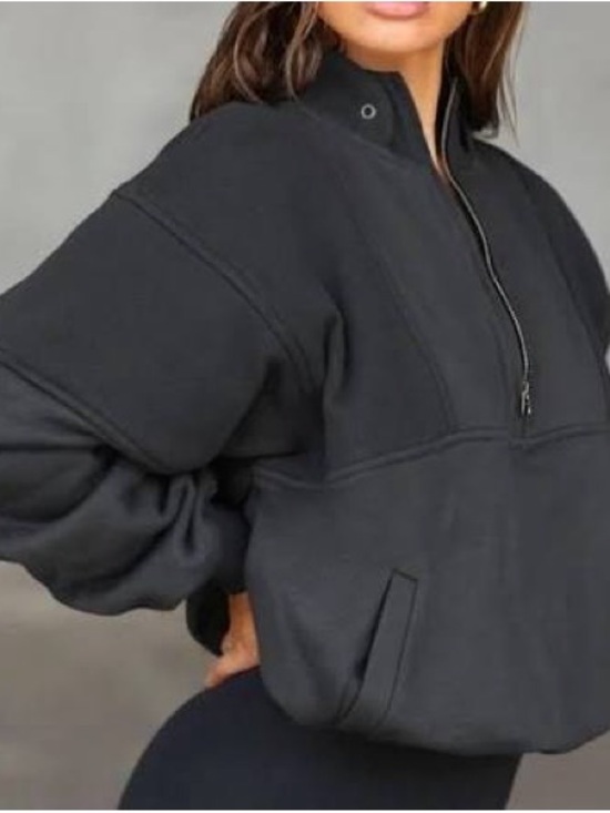 Joah Brown Tops - Joah Brown Retro Half Zip – Black